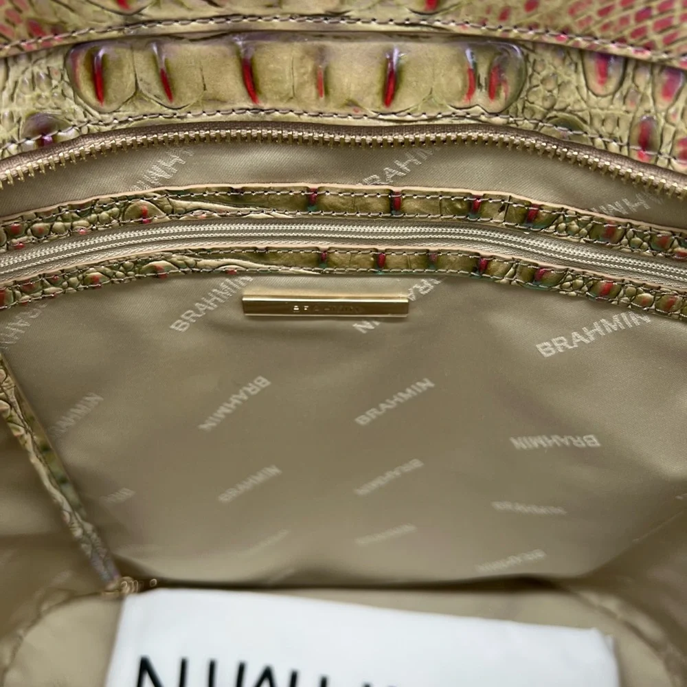 Brahmin Iridescent Multi Croc-Embossed Tote with Gold Hardware - Picture 11 of 12